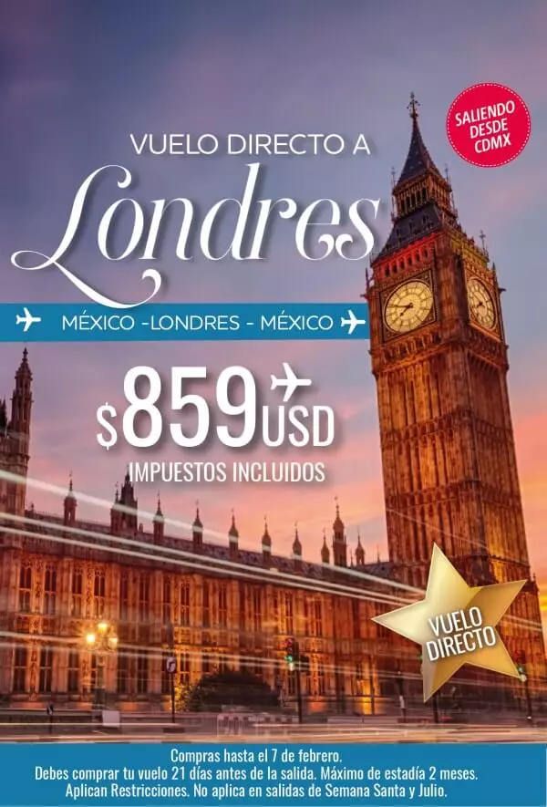 Vuelos a Londrés desde México con Mundoregio Viajes