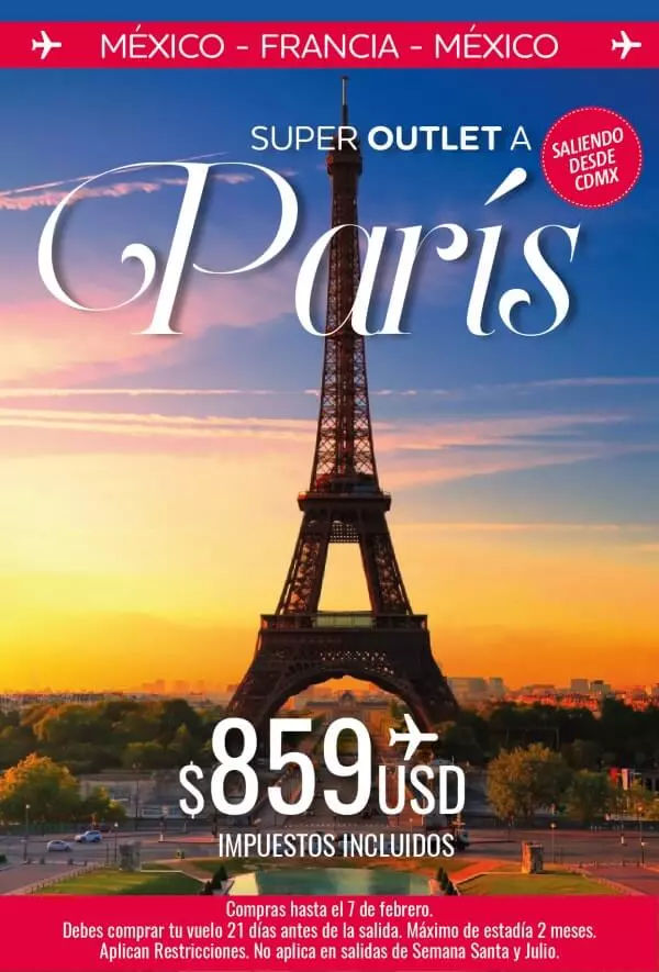 Vuelos en oferta a París con Mundoregio Viajes desde México