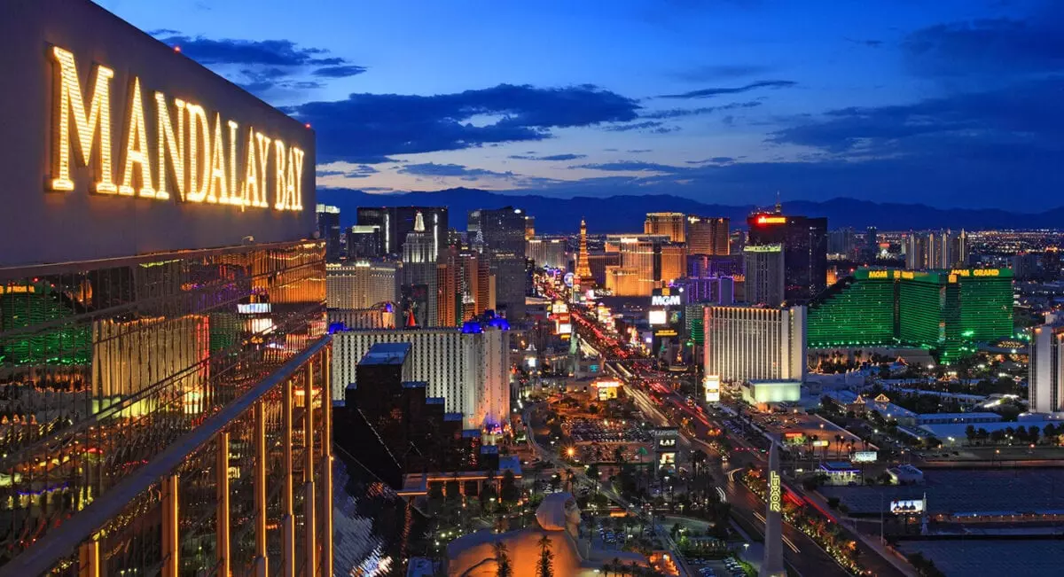 La vista del Foundation Room en el Mandalay Bay