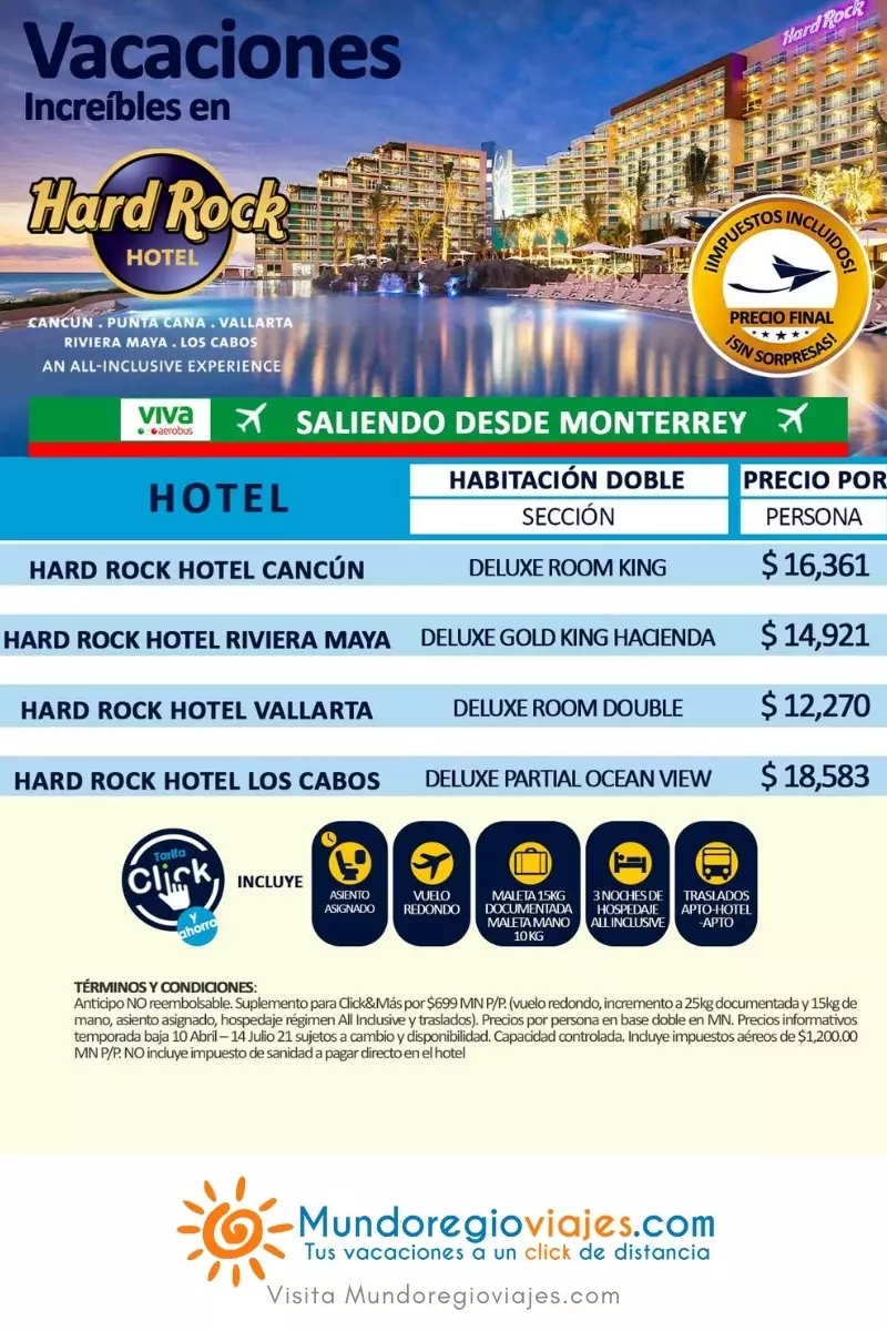 Oferta vacaciones increibles en Hard Rock Hotel